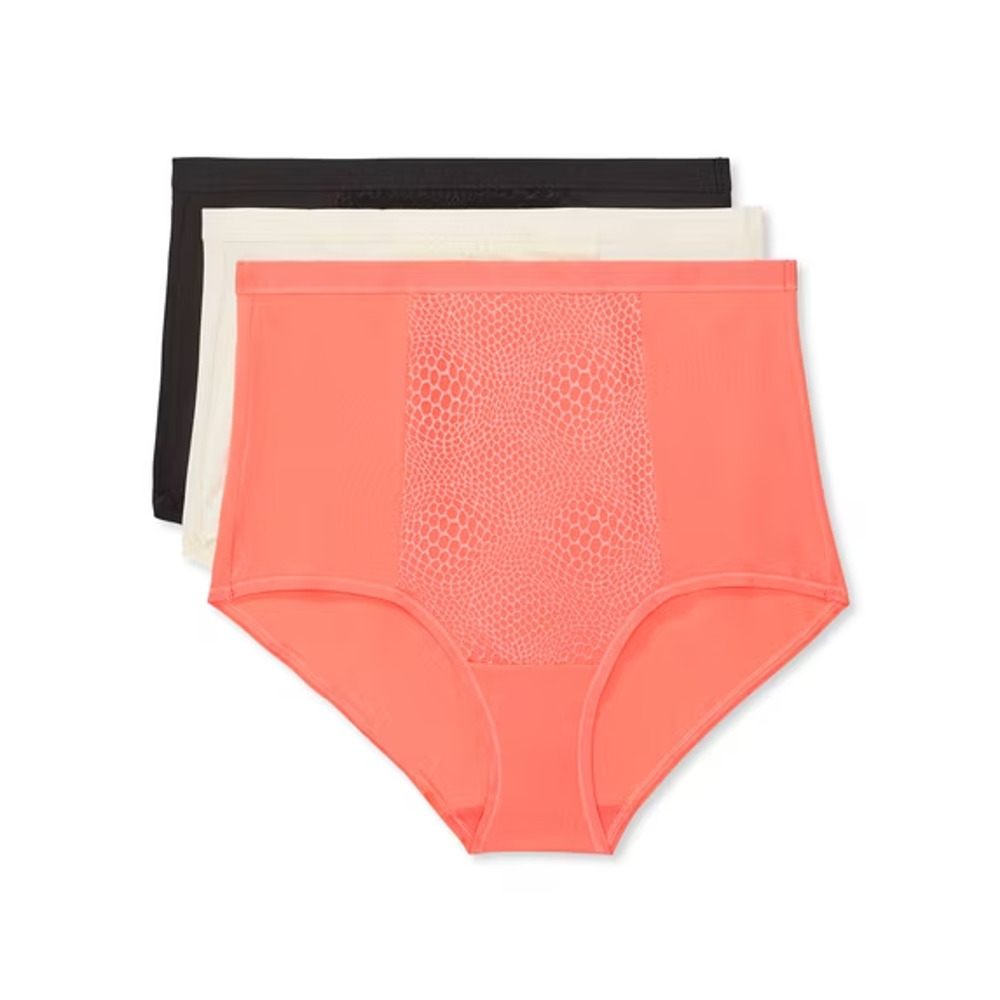 3-Pack Warners Woman’s Tummy Smoothing Blissful Benefits Microfiber Brief 2XL